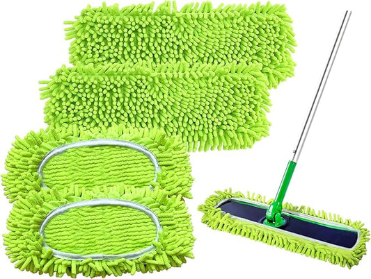 4PCS XL Mop Pads Compatible with Swiffer XL Sweeper,Reusable X-Large Dry Sweeping Cloths for Swiffer,XL Wet Pads Refills & XL Washable Wet Mopping Cloths for Hardwood Floor/Tile/Marble Cleaning