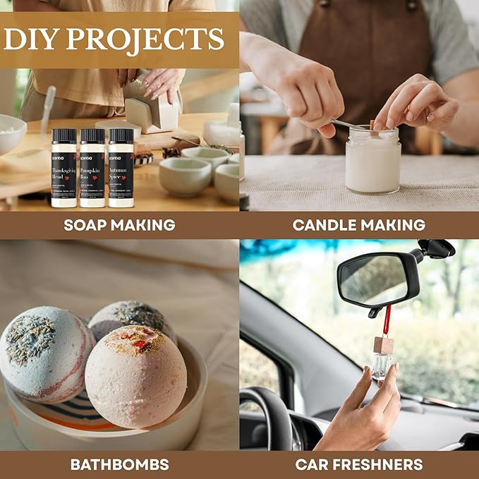 Scentia Fall Essential Oils for Diffuser with 3 Cozy Scents: Autumn Spice, Thanksgiving Blend & Pumpkin Boo - 20ml Aromatherapy Oils for Home, Candles & DIY - Perfect Fall Gift