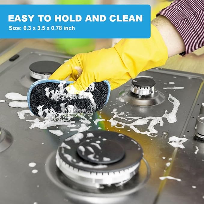 HOMEXCEL 6 Pack Multi-Purpose Scrub Sponges Kitchen, Dish Sponge, Non-Scratch Microfiber Sponge for Efficiently Cleaning Dishes, Pots, and Pans (Multicolor)