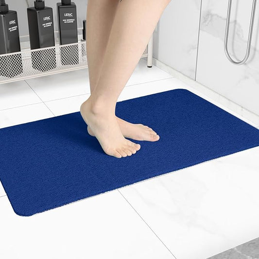 Non-Slip Bathtub Mat, Anti Slip Shower Mat, Fast Drying Bathtub Mats, Foot Scrubber Mat, Anti Slip Mat for Tub, Floor, Bathroom, Kitchen, Home, Hotel (Navy Blue 32"×17")