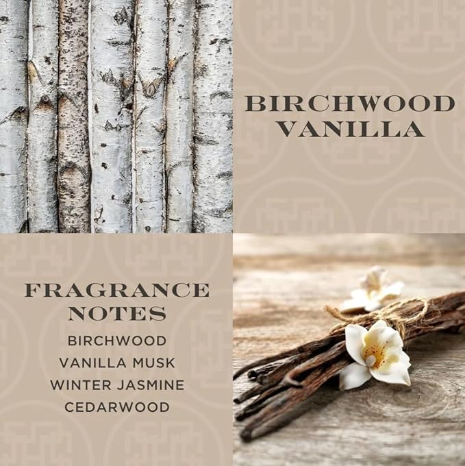 HomeWorx by Slatkin & Co - Birchwood Vanilla - Premium Scented 18oz 4 Wick Candle - Long-Lasting Jar Candle, 30-55 Hours Clean Burn Time - Birchwood, Vanilla, Jasmine, & Cedarwood