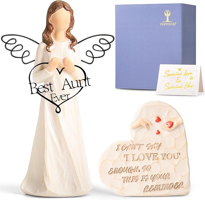 Best Aunt Ever Gifts Figurines - Gifts for Aunt from Niece Nephew Aunt Birthday Gifts for Aunt Sculpted Hand-Painted Staute Birthday Christmas Thanksgiving Day Gifts for Auntie Unique