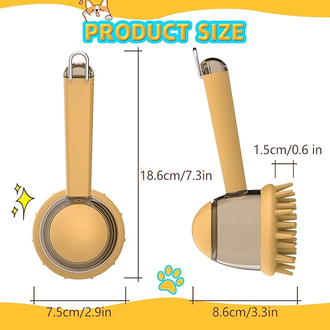 Dog Bath Brush, Dog Scrubber for Bath,Dog Grooming Massage Brush for Long Short Haired Dogs Cats Shower Massage Brush (Yellow)