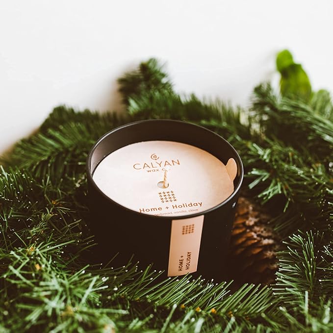 Calyan Wax Co. Soy Wax Candle, Home + Holiday Scented Candle, 75 Hour Burn Time, Aromatherapy Soy Candles, Non Toxic & Vegan Soy Wax, Black Tumbler Scented Candles, 10.2oz