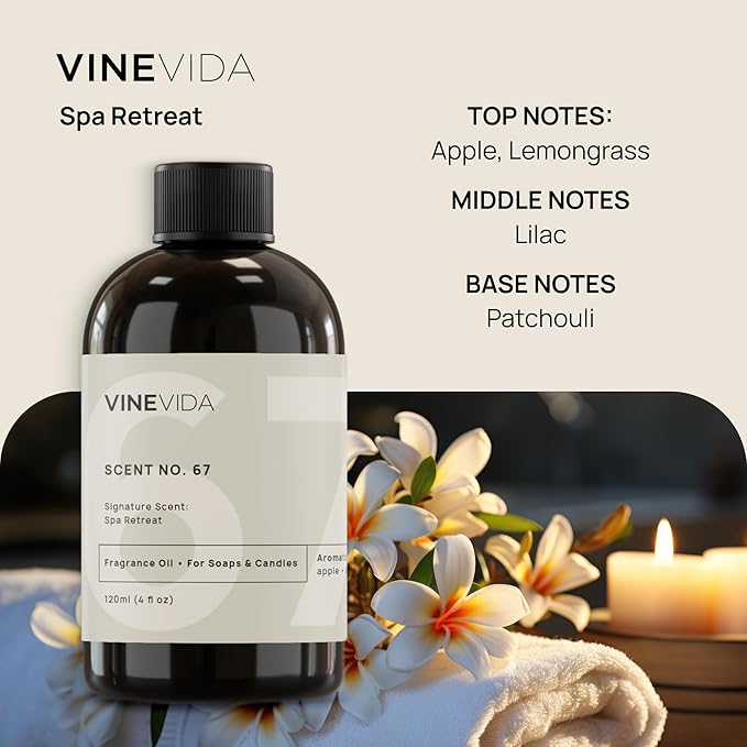 VINEVIDA [4 Fl Oz] Spa Retreat Fragrance Oil for Cold Air Diffusers - Essential Oils for Diffuser Oil Refill & Air Freshener Room Spray