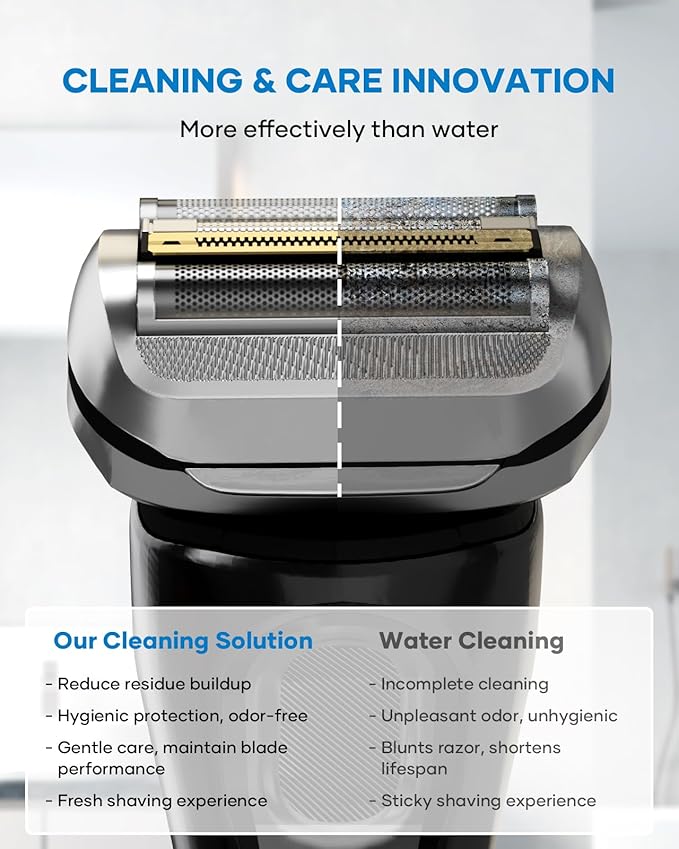 2 Pack Cleaner Fluid Refill for Braun Clean & Renew Refill Cartridge CCR, 2025 New Refill Replacement Shaver Cleaning & Care Refill Kit with Upgraded Formula for Gentle Deep Cleansing