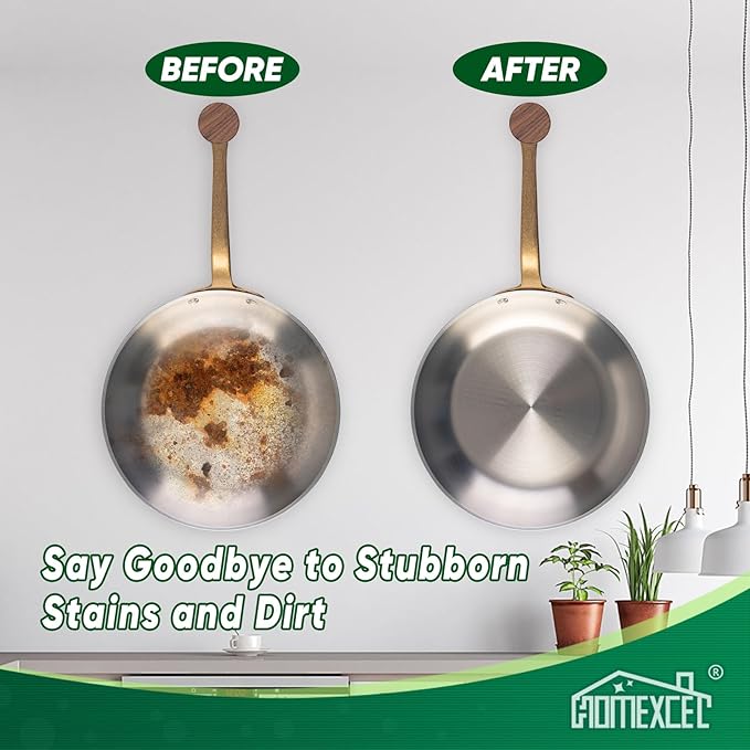 HOMEXCEL Heavy Duty Scouring Pad, 24 Pack Green Scrubbing Pads, Dish Scrubber Reusable for Cleaning, Multipurpose Scrub Pads for Household Kitchen Dishes Pots Pans & Metal Grill