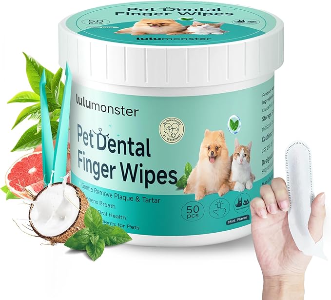 Ear Cleaner Finger Wipes for Dog & Cat [Finger Casing Design][Pet Ear Wipes with Tweezers] for Controlling Ear Infections and Ear Odor Reduce ear wax buildup Natural Ingredients Dog Ear Wipes