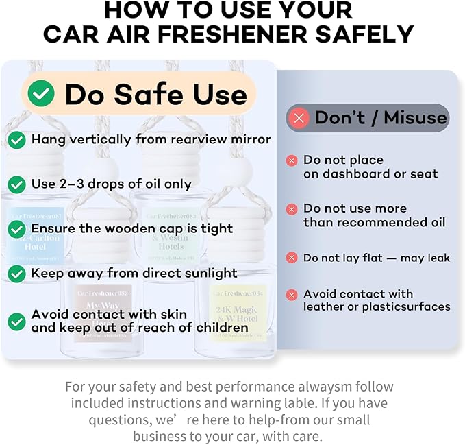 C Classy Car Air Freshener Hanging 2 Pack,Vanilla Cream Air Freshener Diffuser for Cars, Long-Lasting Fragrance, C ar Fresheners,Car Air Fresheners for Women & Men Gift, Made in USA