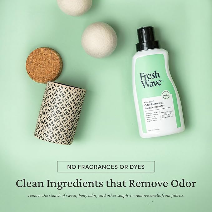 Fresh Wave Odor Removing Laundry Booster, 24 fl. Oz. | Laundry Scent Booster | Safer Odor Relief | Natural Plant-Based Odor Eliminator | Pet Bedding, Activewear, Blankets, Clothes & Fabrics