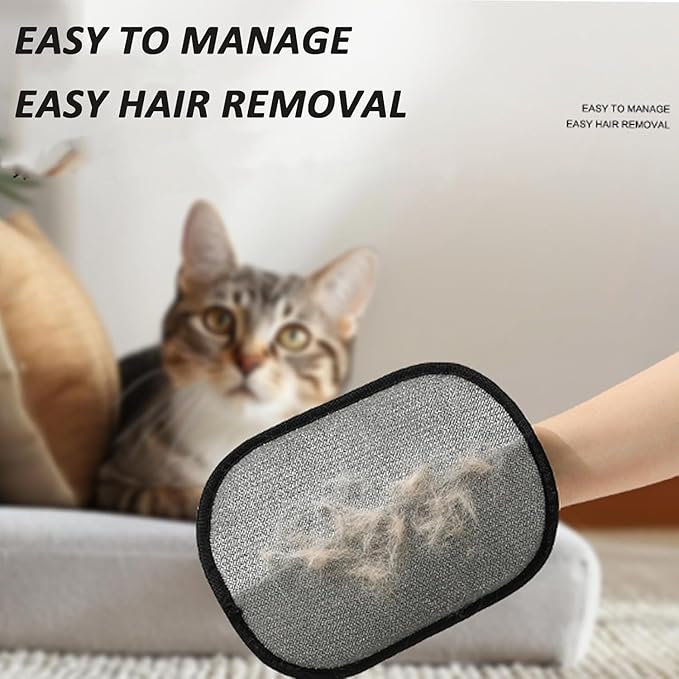 2 Pcs Reusable Pet Hair Remover Gloves, 2025 Cat Dog Grooming Gloves Pet Remover Electrostatic, Hands on for Dogs Cats & Horses with Long and Short
