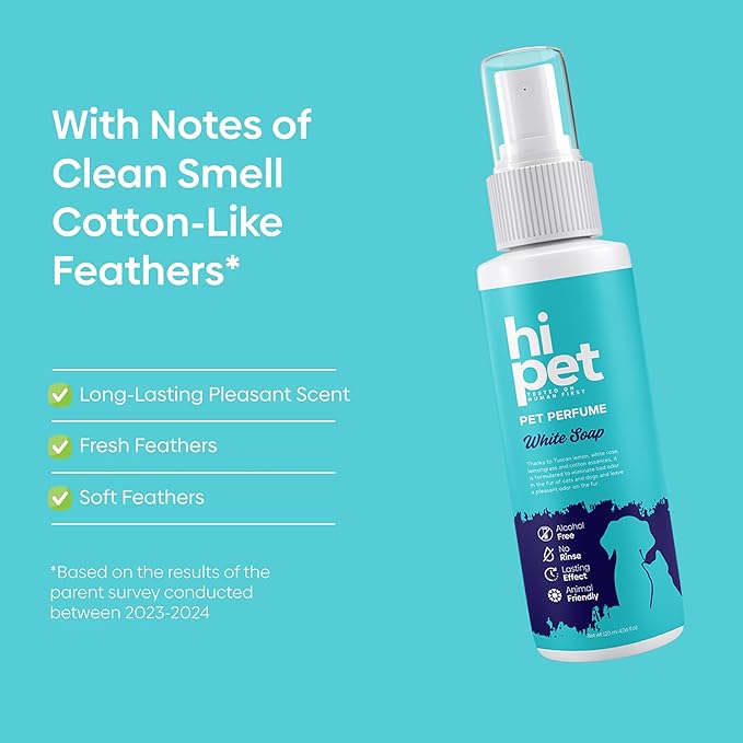 White Soap Pet Perfume, Cat & Dog Perfume Spray Long Lasting, Cat and Dog Cologne to Soften, Shine, Refresh the Coat, 4.06 Fl Oz (Pack of 6)