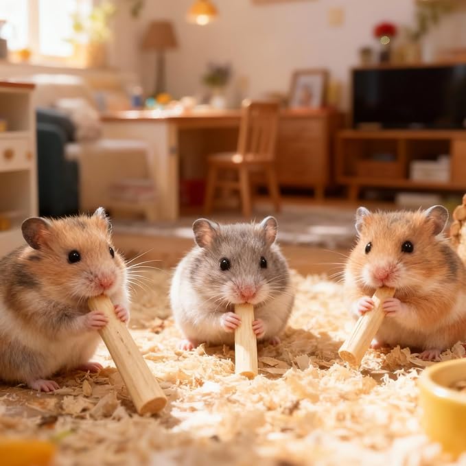 430g Natural Sweet Bamboo Chew Toys Chew Sticks Bamboo Sticks Teething Toy for Rabbit, Bunny, Guinea Pig, Hamster, Chinchilla, Bunny, Rat and Other Small Animals