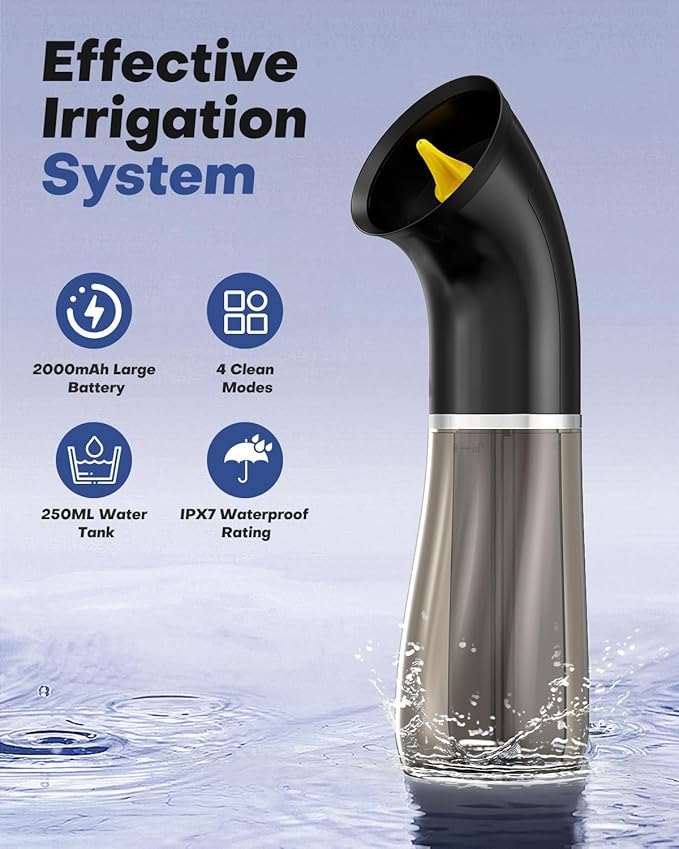 Upgraded Ear Wax Removal Kit, One Piece Waste Tank - Ear Irrigation Flushing System with 4 Modes & 8 Nozzles - IPX7, Safe and Effective Electric Ear Cleaner for Family Use, Type-C (Gray)