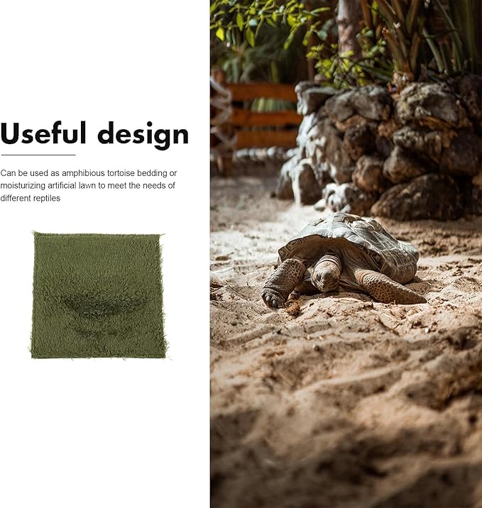 GANAZONO Reptile Carpet Bedding Mat for Turtles Lizards Tortoises Climbing Pets Supplie Terrarium Liner Reusable Non-Adhesive Moss Substrate for Comfortable Habitat