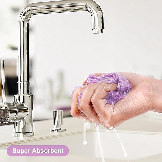 LIVOS Microfiber Cleaning Cloth Roll - 80 Pack, Reusable Paper Towels Purple Tear Away Towels, Microfiber Towels for Cars, Super Absorbent Lint Free Cleaning Rags for House,Kitchen,Window-11.5"x11.5"