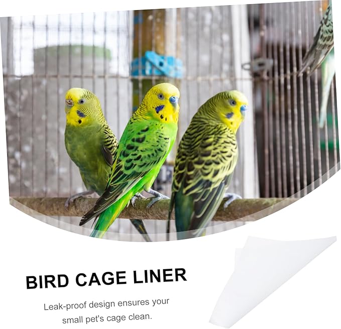 100PCS Bird Cage Liner Paper Disposable Parrot Cage Liners Absorbent Bird Paper Mats for Non-Toxic