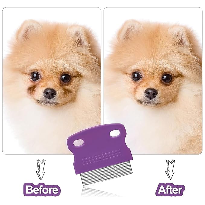 5 Pieces Dog Eye Combs Tear Stain Remover Combs Pet Grooming Comb for Small Dogs Gently Removing Eye Mucus and Crust (Purple, Black)