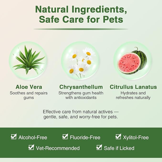 Dog Toothpaste Kit for Gum Care – Watermelon Flavor Dental Toothpaste with Finger Brush & Long-Handle Toothbrush – Reduces Plaque, Soothes Gums, Freshens Breath – Safe for Daily Use