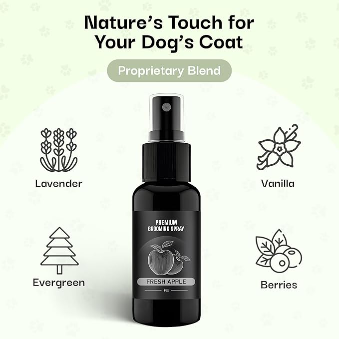 605Products Premium Dog Cologne & Odor Eliminator - Long Lasting Puppy Perfume, Deodorant Grooming Spray with Essential Oils, 2oz Fresh Apple (3-Pack)