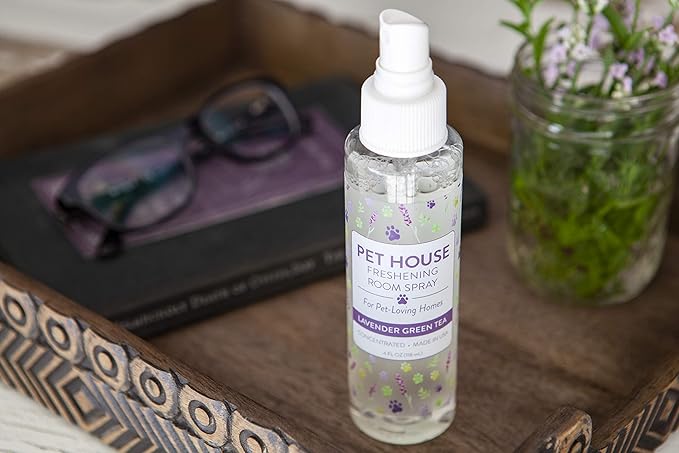 One Fur All Room Spray for Pet Odor, 4 OZ Concentrated Pet Friendly Air Freshener, Lavender Green Tea Pack of 1