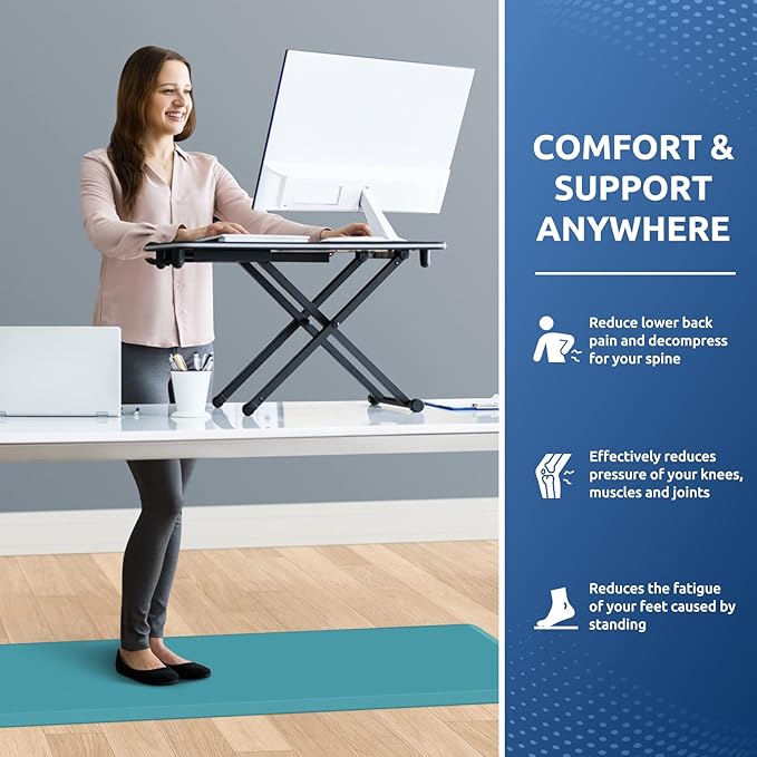 KitchenClouds Kitchen Mat Cushioned Anti Fatigue Kitchen Rug 17.3"x60" Waterproof Non Slip Kitchen Rugs and Mats Standing Desk Mat Comfort Floor Mats for Kitchen House Sink Office (Green)