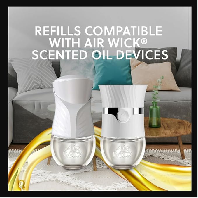 Air Wick Plug-In Scented Oil Air Freshener Warmer Refills, Fresh Linen, 6 Count (1 Pack Packaging May Vary)