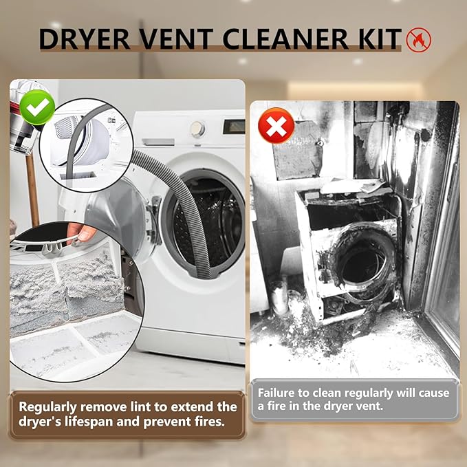 12 Piece For Shark vacuum accessories and attachments, dryer vent cleaner kit.