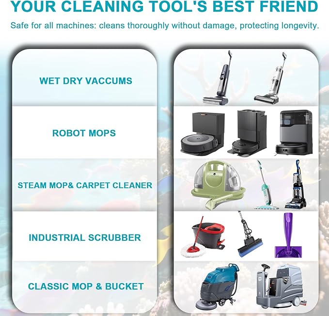 200X Concentrated Floor Cleaning Solution for All Robot Vacuum and Mop, Wet Dry Vacuums Compatible with Eufy, Roborock, Roomba, Tineco, Bissell, Shark, 29.76 fl oz Makes 47 Gallon Cleaner(Ocean Scent)