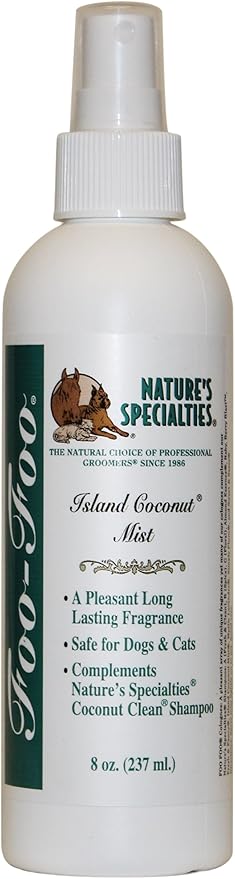 Nature's Specialties Island Coconut Mist Dog Cologne for Pets, Natural Choice for Professional Groomers, Ready to Use Perfume, Finishing Spray, Made in USA, 8 oz