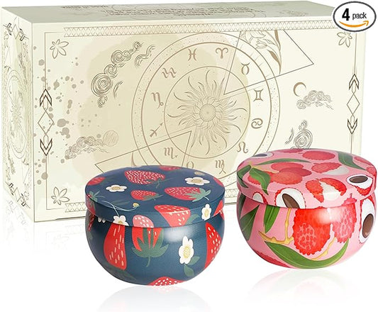 2Pack Scented Candle-2.2oz Aromatherapy Candles,Long Lasting Burn-Strawberry and Litchi Scented Candle Gifts for Man,Women,Soy Wax Candle Prefect for Home Decor, Stress Relief