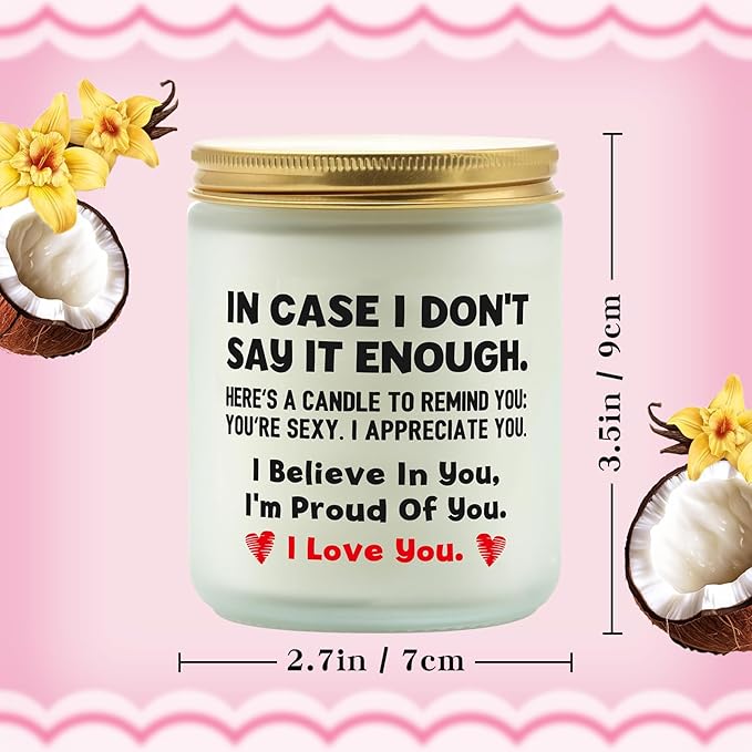 Lihome Gifts for Her - Anniversary Wedding, Birthday, Christmas, Friendship Gifts, Natural Soy Wax Vanilla Coconut Scented Candles(7oz)