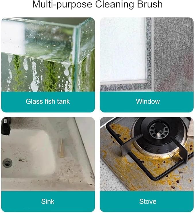 6Pcs Fish Tank Cleaning Pad - 9x4x1.2cm Aquariums Sponge, Stain Removal Aquarium Scrub Pad, AquariumGlass Cleaner Tank Cleaning Kit For Pond Tile Reptile Wall Shrimp Terrarium Betta Aquarium