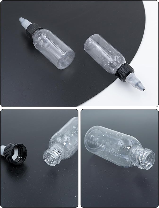 30 Pcs 1oz Plastic Squeeze Bottles with Twist Top Cap, 30ml Clear Dispensing Bottles, Empty Squirt Bottle for Liquids, Sauces, Arts, Crafts, Travel