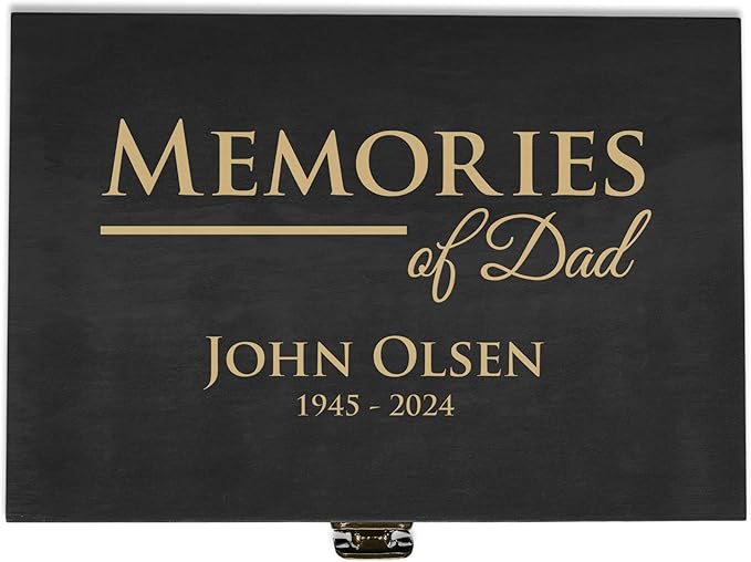 Personalized Memorial Keepsake Box - Custom Engraved Wooden Memory Box for Remembrance Sympathy Gift for Loss of Loved One Funeral Memory Storage Box for Ashes, Photos, Mementos - Customized Gifts