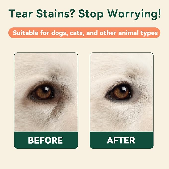 Pet Eye Wipes – 100 Count Unscented Tear Stain Remover | Natural Coconut Oil, Kakadu Plum, Cranberry, Provitamin B5 Formula | Gentle Eye Cleaning Pads for Discharge, Mucus & Saliva Stains