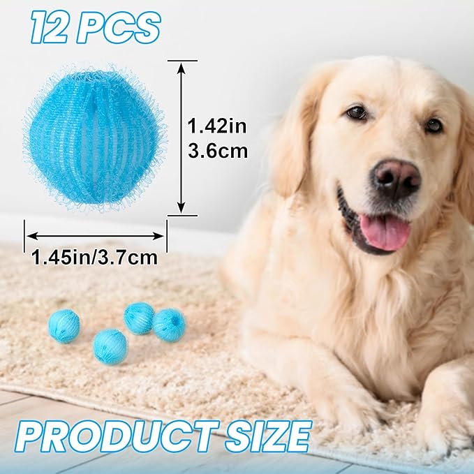 12pcs Pet Hair Removers for Washer, Reusable Washing Machine Lint Removers Catcher, Pet Hair Removal Tools for Clothes, Blankets, Coats- Blue