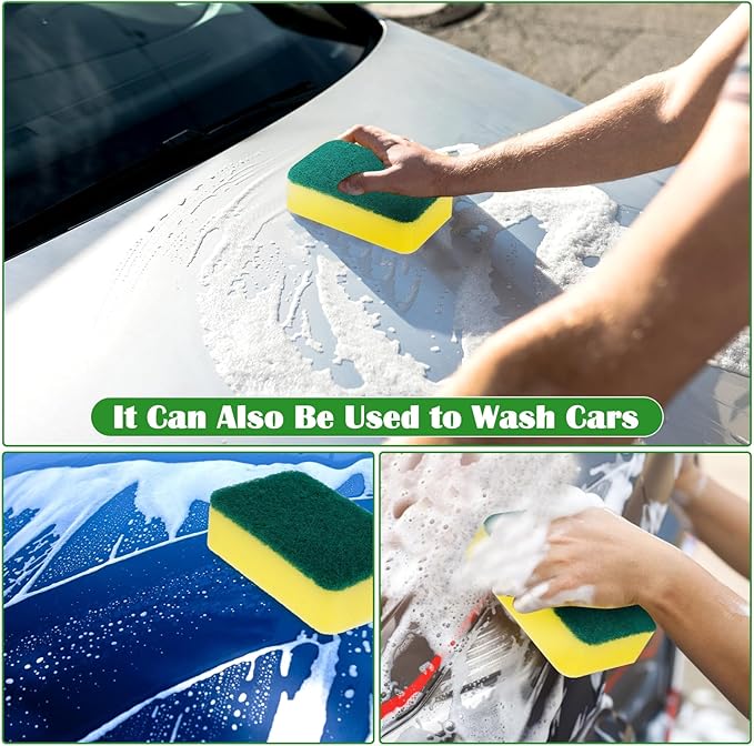 40 Pack Sponges Kitchen Cleaning Sponges Supplies Dish Sponge Cleaning Scrubber Scrub Scouring Pad Washing Dishes Brush Scrubbers Pads Bulk for Kitchen Home Bathroom Dishwashing Pots Pans (40)