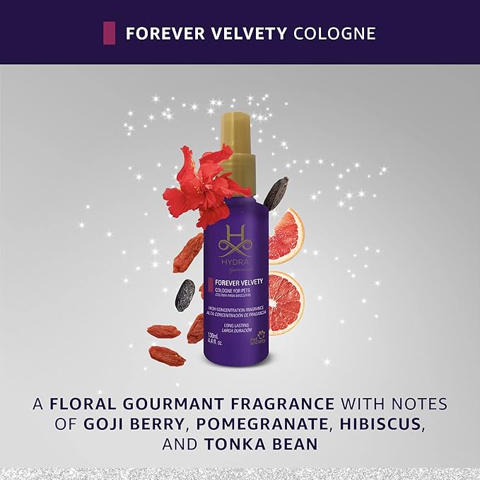 Hydra Groomers’ Forever Velvety Cologne, Cat and Dog Cologne Spray, 4.4 fl. oz.