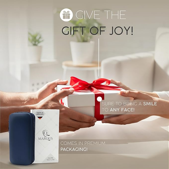 Manicure Set Solingen Made in Germany - 7 Piece Exclusive Finger & Toe Nail Clippers Kit for Women and Men in Real Leather Case, Color Blue