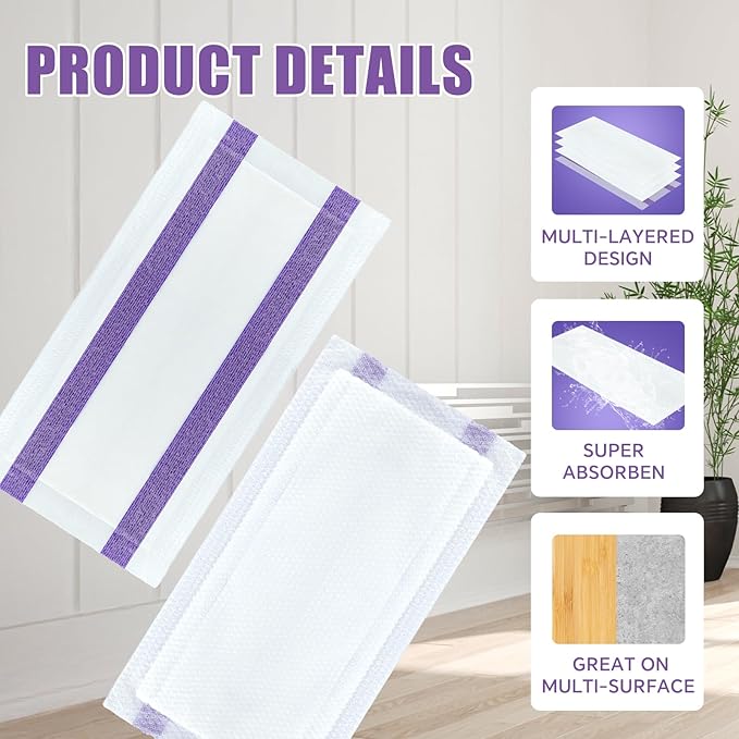 30 Count Disposable Wet Pads Refill for Swiffer Wet Jet Mop,Wet Jet Pads for All Floor Types,Disposable Multi Surface Wet Jet Hardwood Floor for swiffer Wet Pads Refill