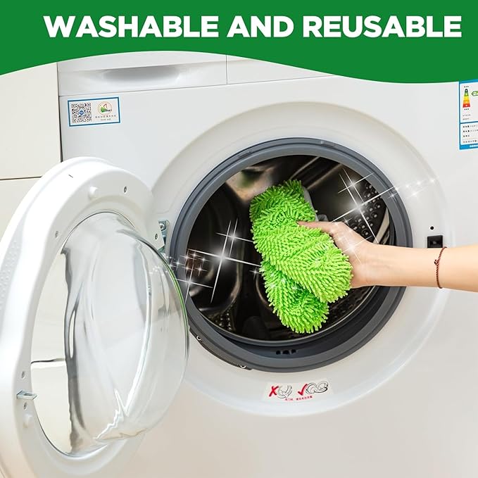 Reusable Microfiber Mop Pads for Swiffer Sweeper - Wet & Dry Cleaning Cloths - Mop Head Replacement Washable Refills for Household Floors