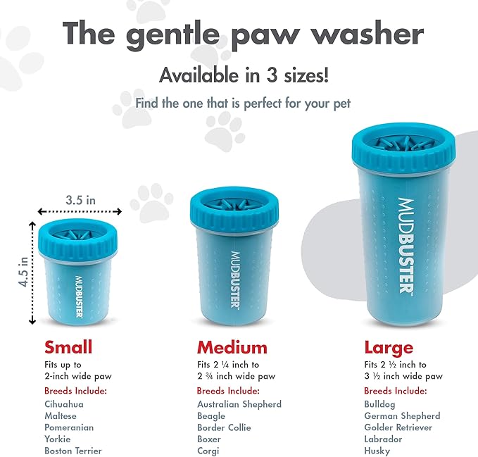 Dexas MudBuster Portable Dog Paw Cleaner - Premium Quality, Blue, Small Size for Pet Supplies and Accessories