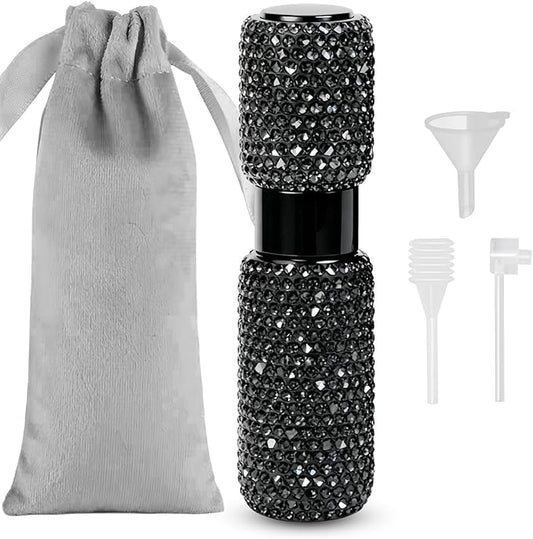 Portable 8ML Perfume Travel Refillable Bottle, Travel Size Perfume Refill Atomizer Bottle,Mini Spray Bottle Empty for Refill(Black 1PC)