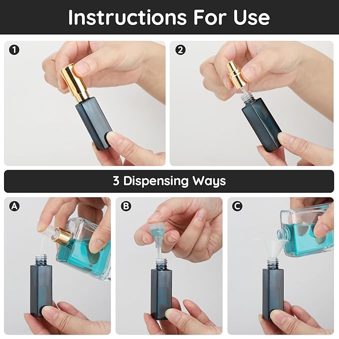 Segbeauty 0.34oz Atomizer Sprayer for Perfume, 10pcs Glass Perfume Bottles Empty, 10ml Travel Refillable Cologne Bottle Portable Sprayer Atomizer Travel Accessory Toiletries Cosmetic Dispenser Bottle