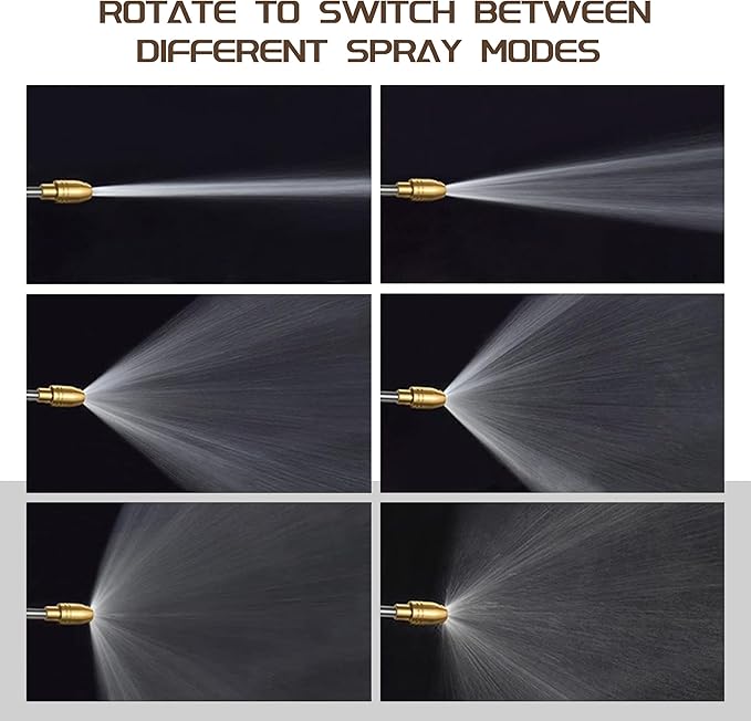 High Pressure Garden Hose Nozzle Sprayer with 3.5oz Plastic Soap Dispenser Bottle, Heavy Duty Car Wash Foam Gun, Adjustable Nozzle for Gardening, Solar Panel Cleaning, Pet Showering (Brass)