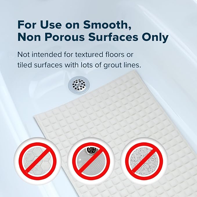 SlipX Solutions Extra Comfort Bathtub Mat Designed for Sensitive Feet, Cloud-Like Softness with Non-Slip Grip, Cream