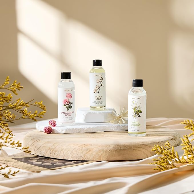 Airkeep Reed Diffuser Oil Refill/Sandalwood Rose/3.38oz（100ml/1 Pack/Scented Oil Refill for Reed Diffuser Home Fragrance for Bedroom, Bathroom Office Home Decor