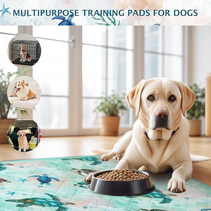 IEUUMLER Washable Pee Pads for Dogs, 2 Pack Reusable Waterproof Puppy Pads, Non-Slip Super Absorbent Dog Training Pad for Playpen Crate Bed EU012