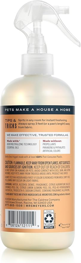 MRS. MEYER'S CLEAN DAY Pet Odor Neutralizer, Orange Blossom Scent, 12oz
